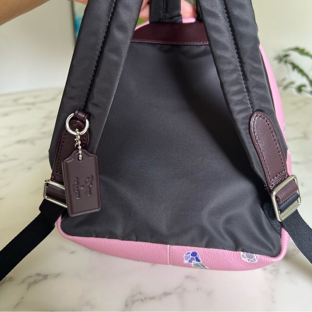 NWOT Disney X Coach Mini Charlie Backpack w/ Snow White Tulip Multi Gems F72817 - Picture 8 of 15